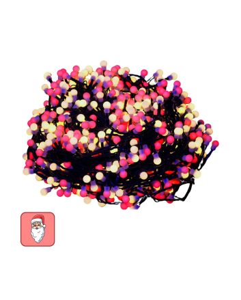 Catena 500 LED ball rosso bianco caldo 25m