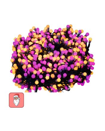 Catena 1000 LED ball bianco caldo fuxia 50 m