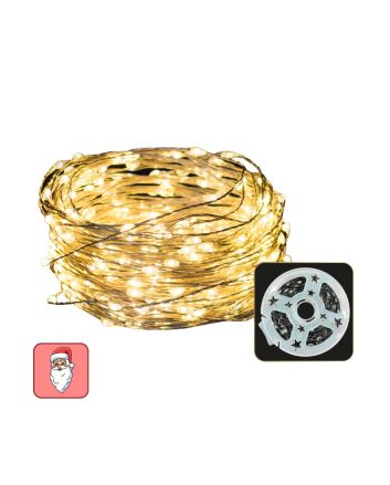 Bobina 1000 MicroLED 50 m Cavo Silver IP44 Bianco Caldo - Nataluna