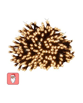 Catena 1500 LED bianco caldo 75 m cavo verde