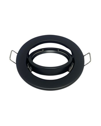 Portafaretto GU10 MR16 Rotondo Orientabile Nero Opaco Ø90mm Mondoled