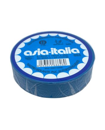Nastro Isolante Autoestinguente in PVC Blu 0,15x19mm 25m - Asia Italia