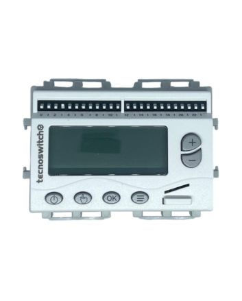 Cronotermostato Digitale da Incasso IP40 LCD Bianco/Nero - Tecnoswitch