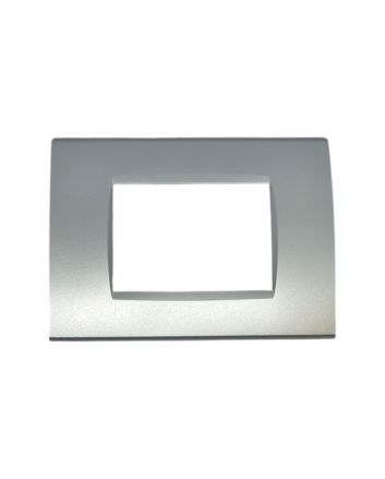 Placca 3 Posti Silver Compatibile Living Light - Tot Electric