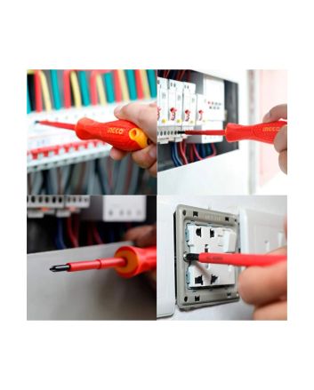 Set 6 Cacciaviti Isolati Magnetici CR-V con Manico Antiscivolo - INGCO