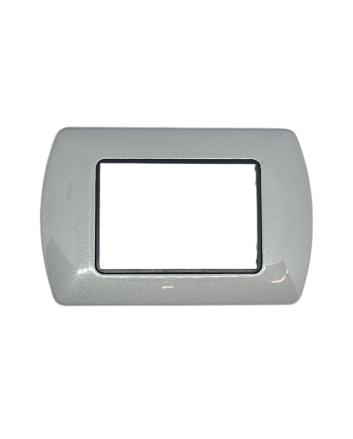 Placca Metallo 3 Posti Grigia Compatibile Living International