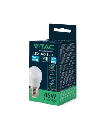 Lampadina LED Chip Samsung E27 6.5W G45 Luce Calda 3000K 600lm - V-Tac