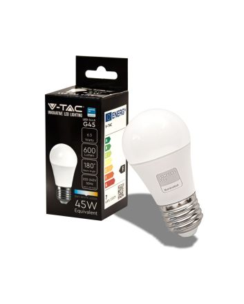 Lampadina LED Chip Samsung E27 6.5W G45 Luce Naturale 4000K 600lm - V-Tac