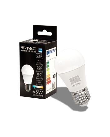 Lampadina LED Chip Samsung E27 6.5W G45 Luce Fredda 6500K 600lm - V-Tac