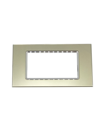 Placca Vetro 4 Posti Champagne per Supporto Blu Living - Tot Electric