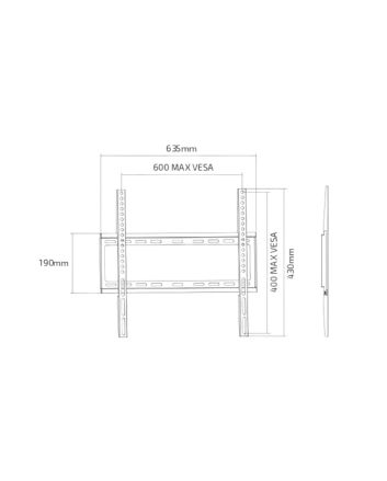 Supporto TV Fisso 37–70″ Extra Slim VESA 600×400 Nero – Superior