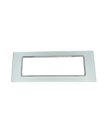 Placca Vetro 7 Posti Bianca TOT-8007-BL-1 Compatibile Supporto Living