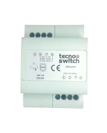 Trasformatore 24V 40VA Modulare 3 Moduli DIN IP20 - TecnoSwitch