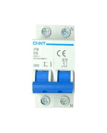 Magnetotermico 2 Moduli 1P+N 6A 4,5kA Curva C - CHINT