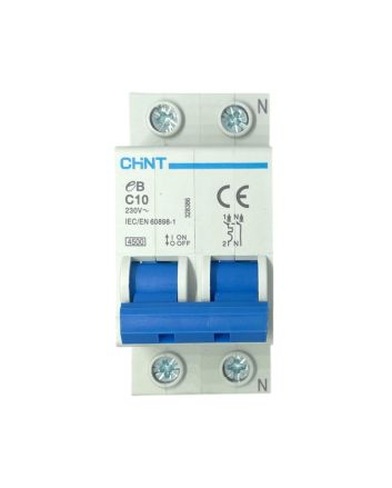Magnetotermico 2 Moduli 1P+N 10A 4,5kA Curva C - CHINT