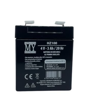 Batteria Ricaricabile al Piombo 4V 3Ah 20Hr HZ100 - Matsuyama