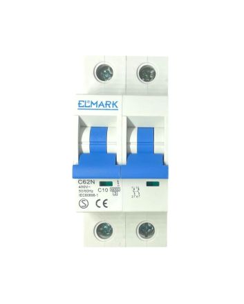 Magnetotermico 2 Moduli 2P 10A 6kA Curva C - Elmark