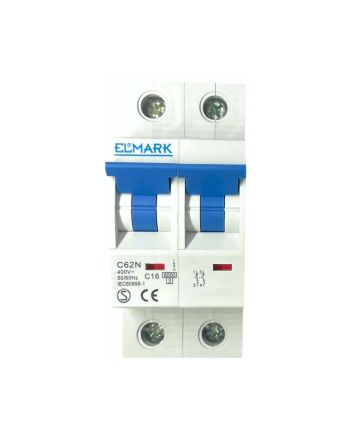 Magnetotermico 2 Moduli 2P 16A 6kA Curva C - Elmark