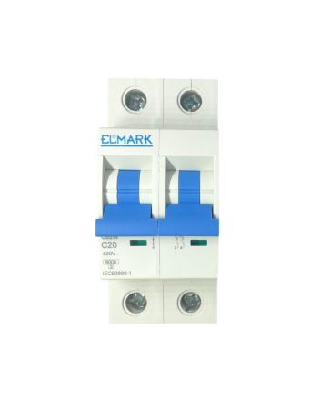 Magnetotermico 2 Moduli 2P 20A 6kA Curva C - Elmark