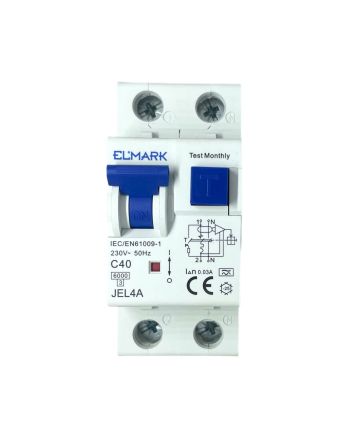 Magnetotermico Differenziale 2 Moduli 40A 30mA 6kA Curva C - Elmark