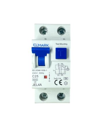 Magnetotermico Differenziale 2 Moduli 25A 300mA 6kA Curva C - Elmark
