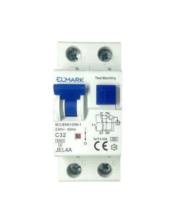 Magnetotermico Differenziale 2 Moduli 32A 30mA 6kA Curva C - Elmark