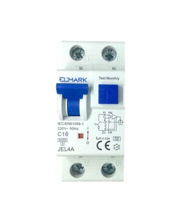 Magnetotermico Differenziale 2 Moduli 16A 30mA 6kA Curva C - Elmark
