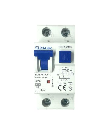 Magnetotermico Differenziale 2 Moduli 25A 30mA 6kA Curva C - Elmark