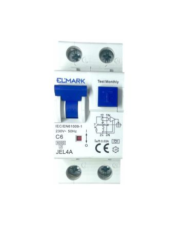 Magnetotermico Differenziale 2 Moduli 6A 30mA 6kA Curva C - Elmark