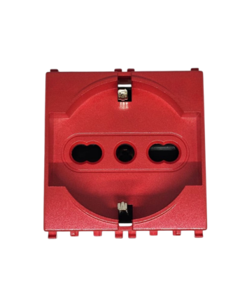 Presa Schuko 2.0 16A 250V Rossa TOT-615-R Compatibile Vimar Plana