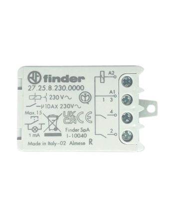 Relè Interruttore ad Impulsi 10A 230V 2NO IP20 1 Modulo - Finder