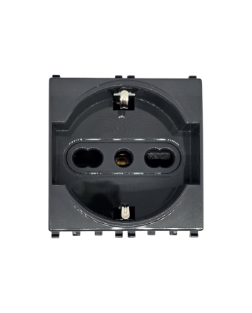 Presa Schuko 3.0 16A 250V Compatibile Vimar Antracite - Tot Electric