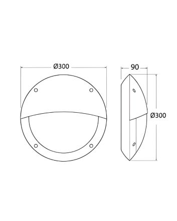Plafoniera da Esterno Lucia EL Bianca E27 IP66 Ø30cm - Fumagalli