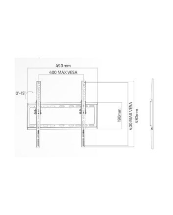 Supporto TV Inclinabile 32-55" Extra Slim VESA 400x400 Nero - Superior