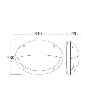 Plafoniera LED Maddi HL Nera IP66 E27 230x33cm da Esterno - Fumagalli