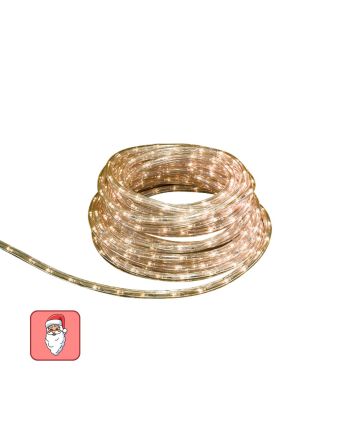 Tubo LED 30 m bianco caldo acceso su profilo