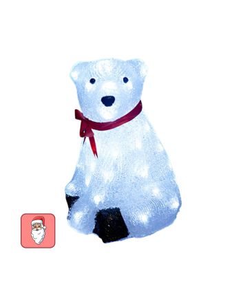 Orsetto luminoso LED con sciarpa rossa