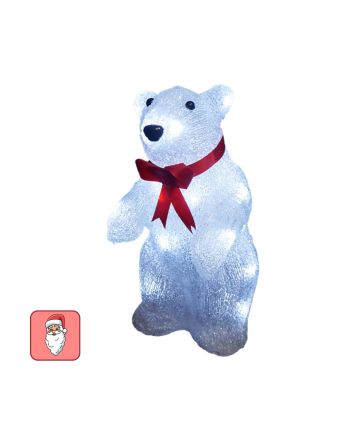 Orsetto luminoso LED con sciarpa rossa