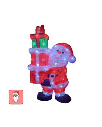 Figura luminosa Babbo Natale con regali 43cm Nataluna