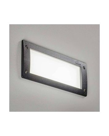 Segnapasso LED Leti 300 Nero IP66 E27 29x11cm da Incasso - Fumagalli