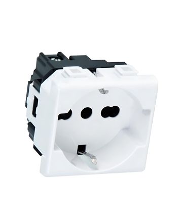 Presa Schuko Universale 16A 250V 2P+T Matix Bianco AM5440/16