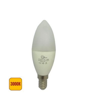 Lampadina LED E14 Candela 8W 3000K C37 - 800 Lumen, Alta Efficienza