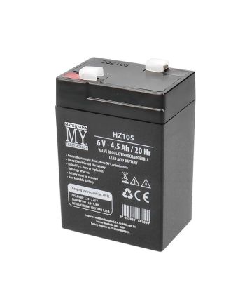 Batteria Ricaricabile al Piombo 6V 4.5Ah 20Hr HZ105 - Matsuyama