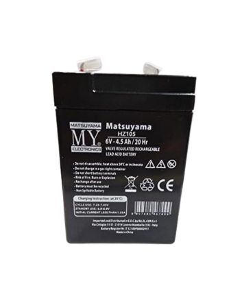 Batteria Ricaricabile al Piombo 6V 4.5Ah 20Hr HZ105 - Matsuyama