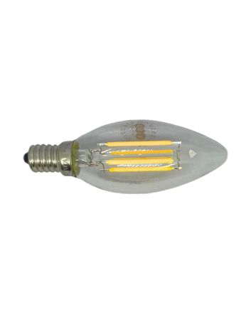 Lampadina LED E14 5W 650lm C37 2700K Filamento - Vetro Trasparente