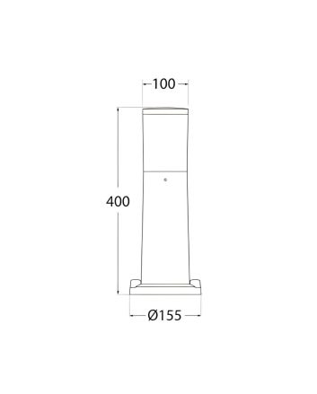 Paletto Esterno Amelia 400 8,5W CCT IP66 Grigio e Lampadina Inclusa