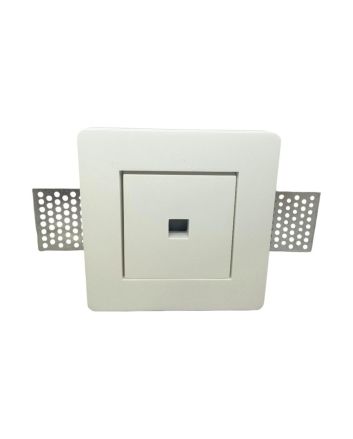Faretto LED in Gesso 3W Luce Calda 3000K Foro Quadrato Bianco
