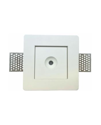 Faretto LED in Gesso Quadrato 3W Luce Calda 3000K Foro Rotondo Ø120mm