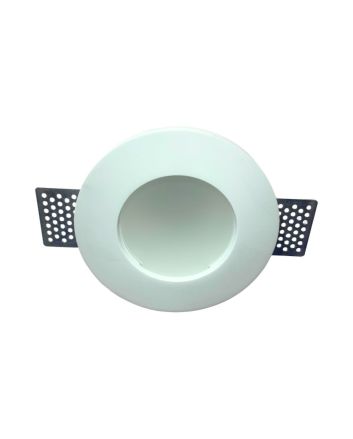 Portafaretto Incasso Gesso Tondo Alto Ø120mm Bianco Verniciabile