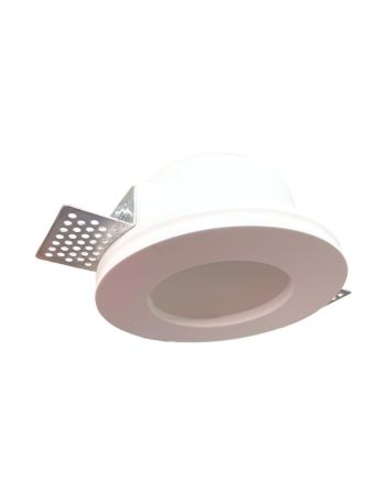 Portafaretto Incasso Gesso Tondo Alto Ø120mm Bianco Verniciabile